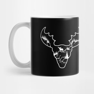 Moose Elk Shape Nature Animal Illustration Tshirt Mug